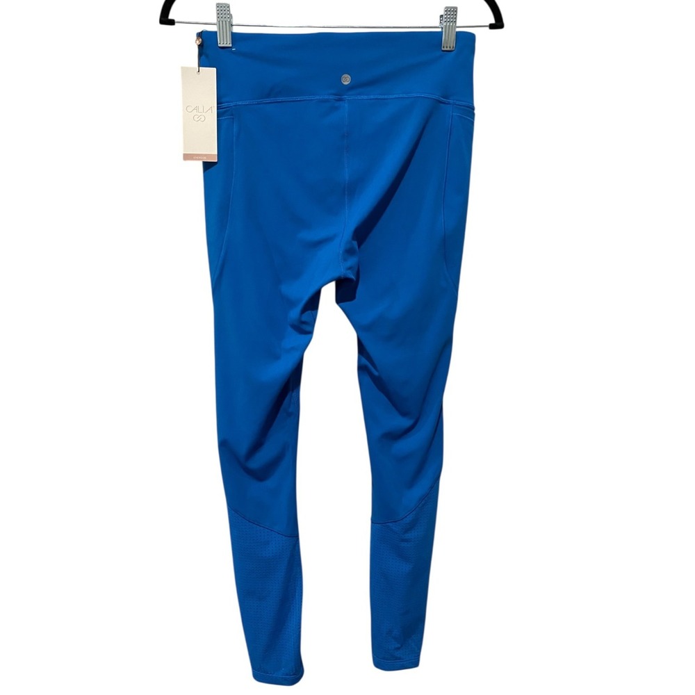 Calia Energize 7/8 High‎ Rise Legging Women Sz M Royal Blue Mesh Panels Athletic - Picture 2 of 5